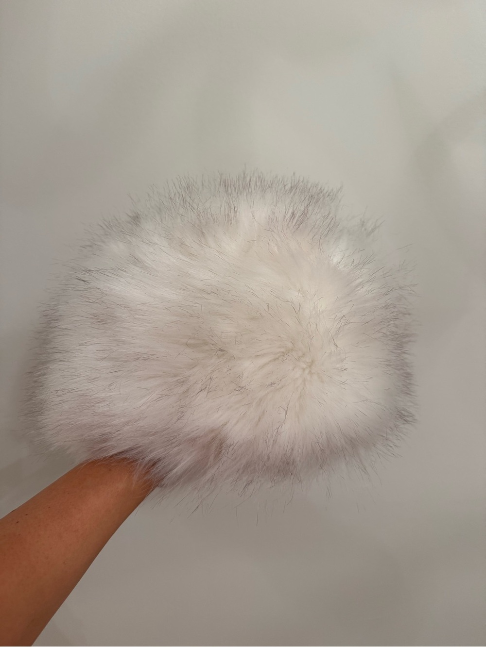 Plush White Faux Fur Hat